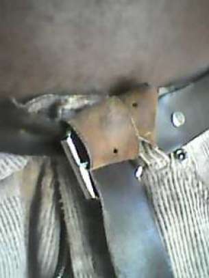 the wornout belt which cant hold the trouser nomore and has to be tied up in a knot. 11th jan 2021 22